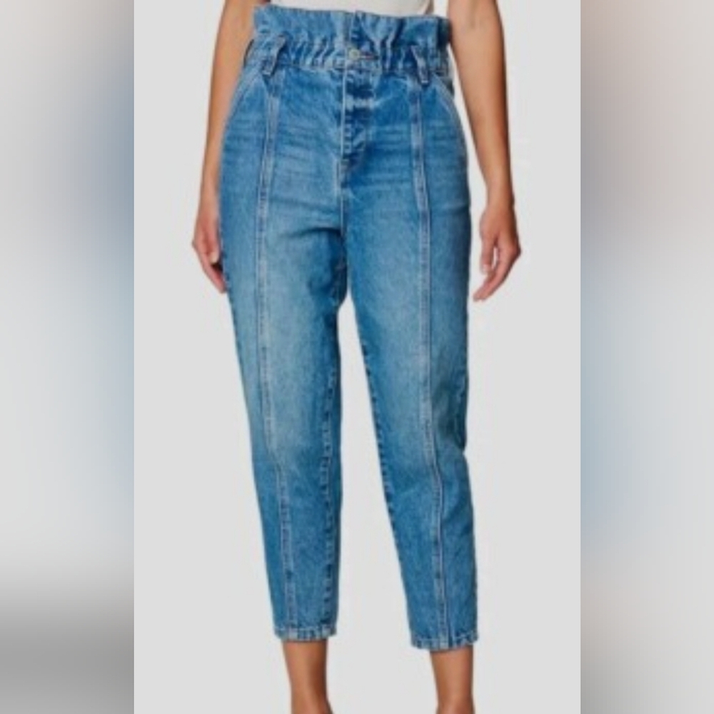 Blank NYC Paper Bag Jeans Baggy Denim High Waist 26 Cropped